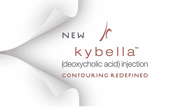 Kybella deoxycholic acid injection promotional graphic