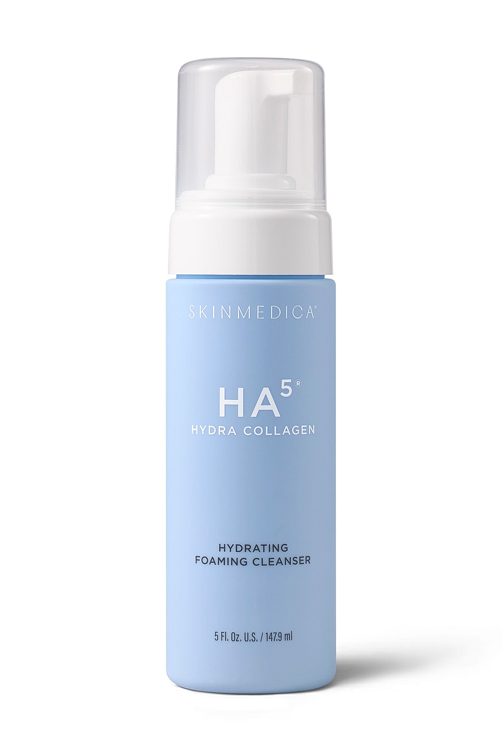 Hydrating foaming cleanser in blue packaging.