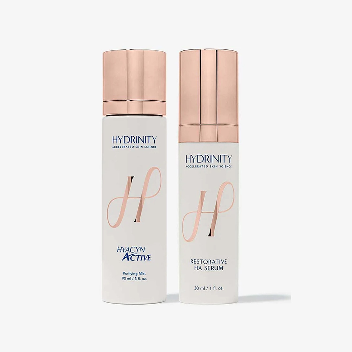 Hydrinity skincare products: Purifying mist and serum.