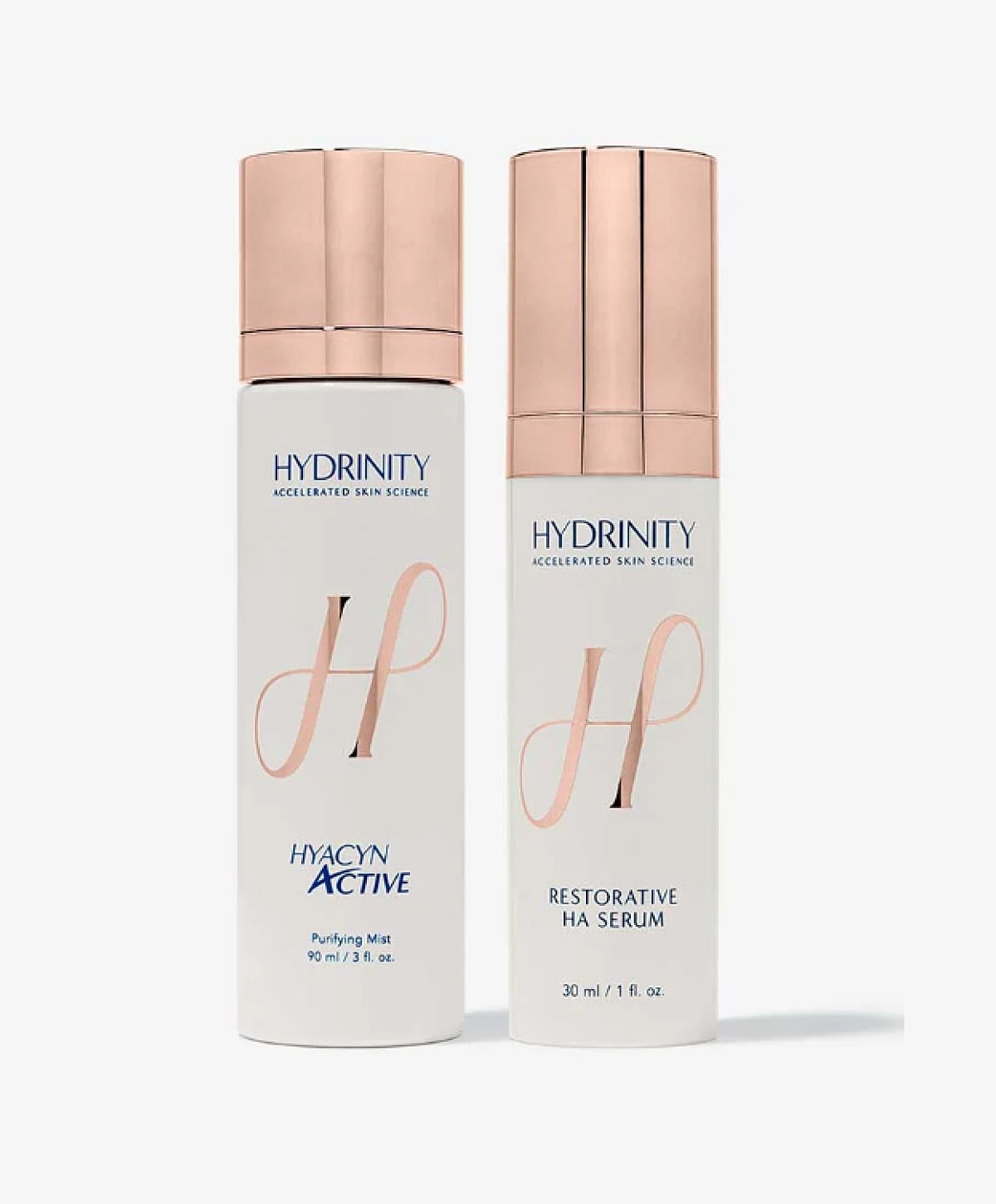 Hydrinity skincare products: Purifying mist and serum.