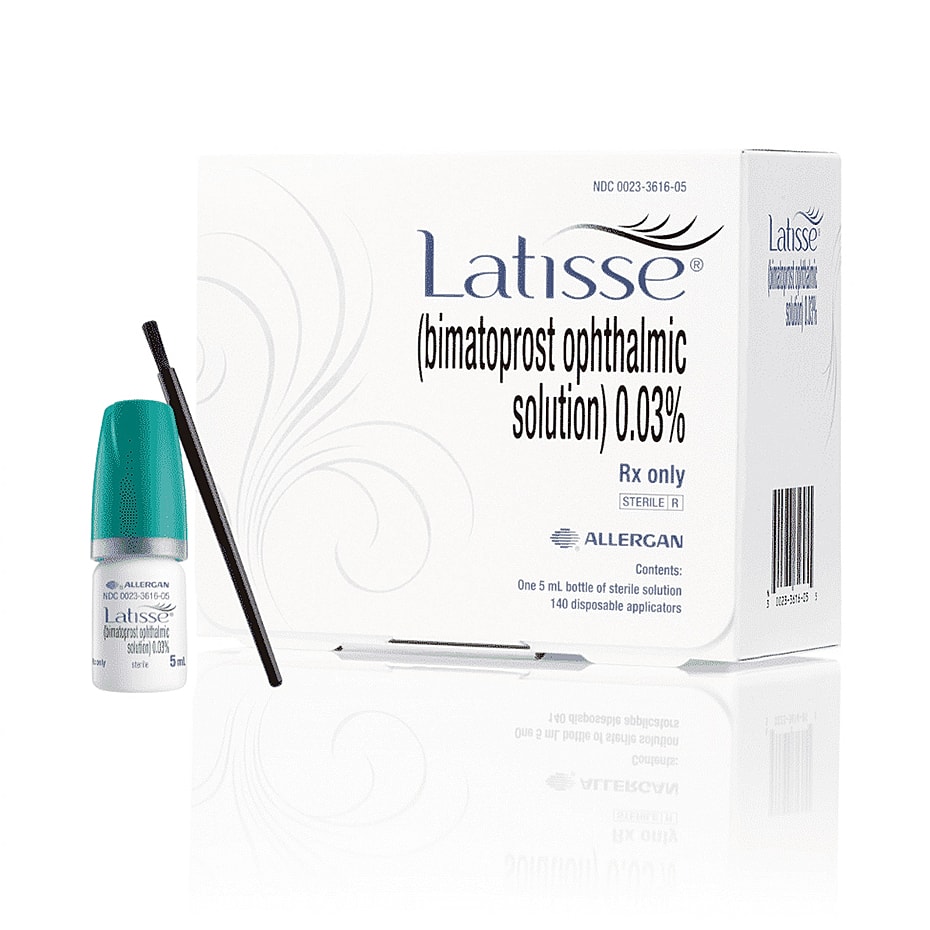 Latisse bimatoprost eyelash enhancement solution and applicator
