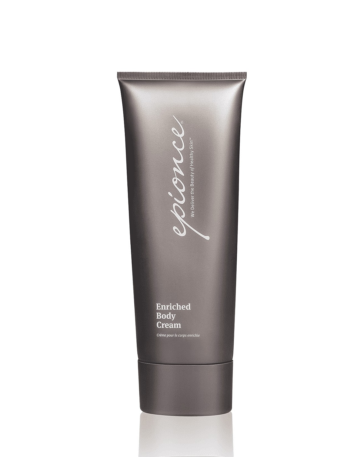 Enriched body cream in sleek packaging.