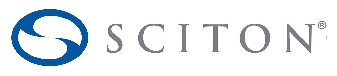 Sciton company logo with blue and gray colors