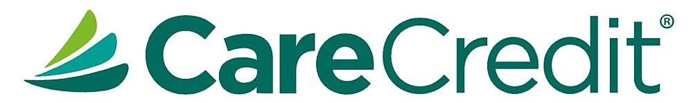 CareCredit logo with green and blue design.
